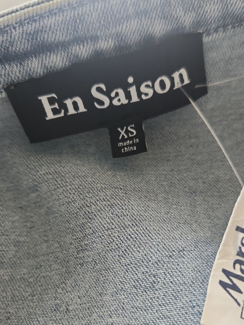 En Saison Denim Flutter Sleeve Button-Front Midi Dress in Blue Xs - Picture 16 of 16